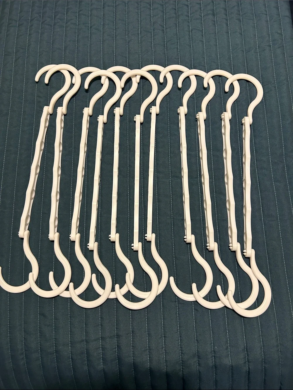 Set of 11 White Plastic S-Shaped Scarf/Hanger Hooks or space saver